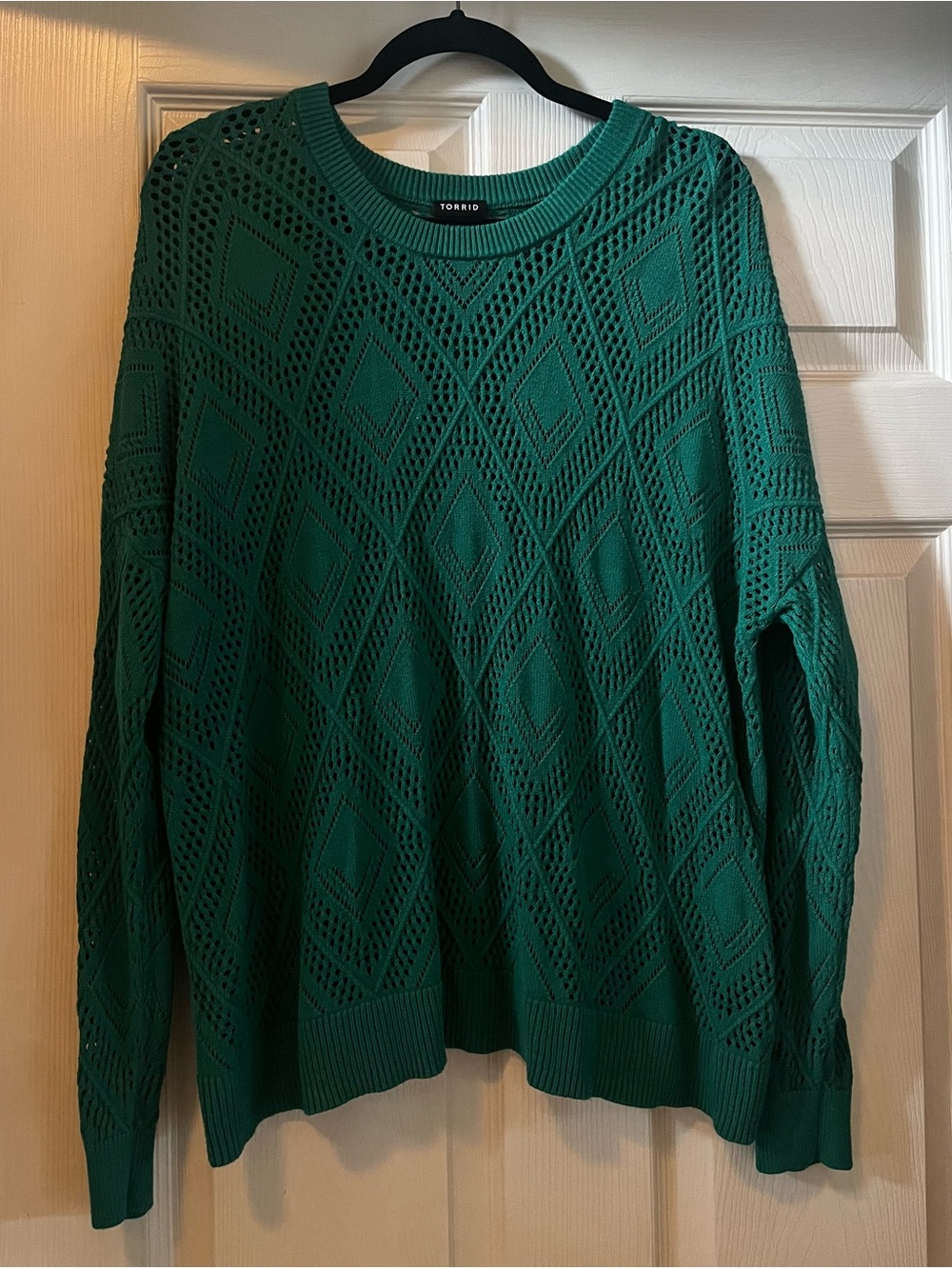 Torrid  Openwork Diamond Knit Pullover